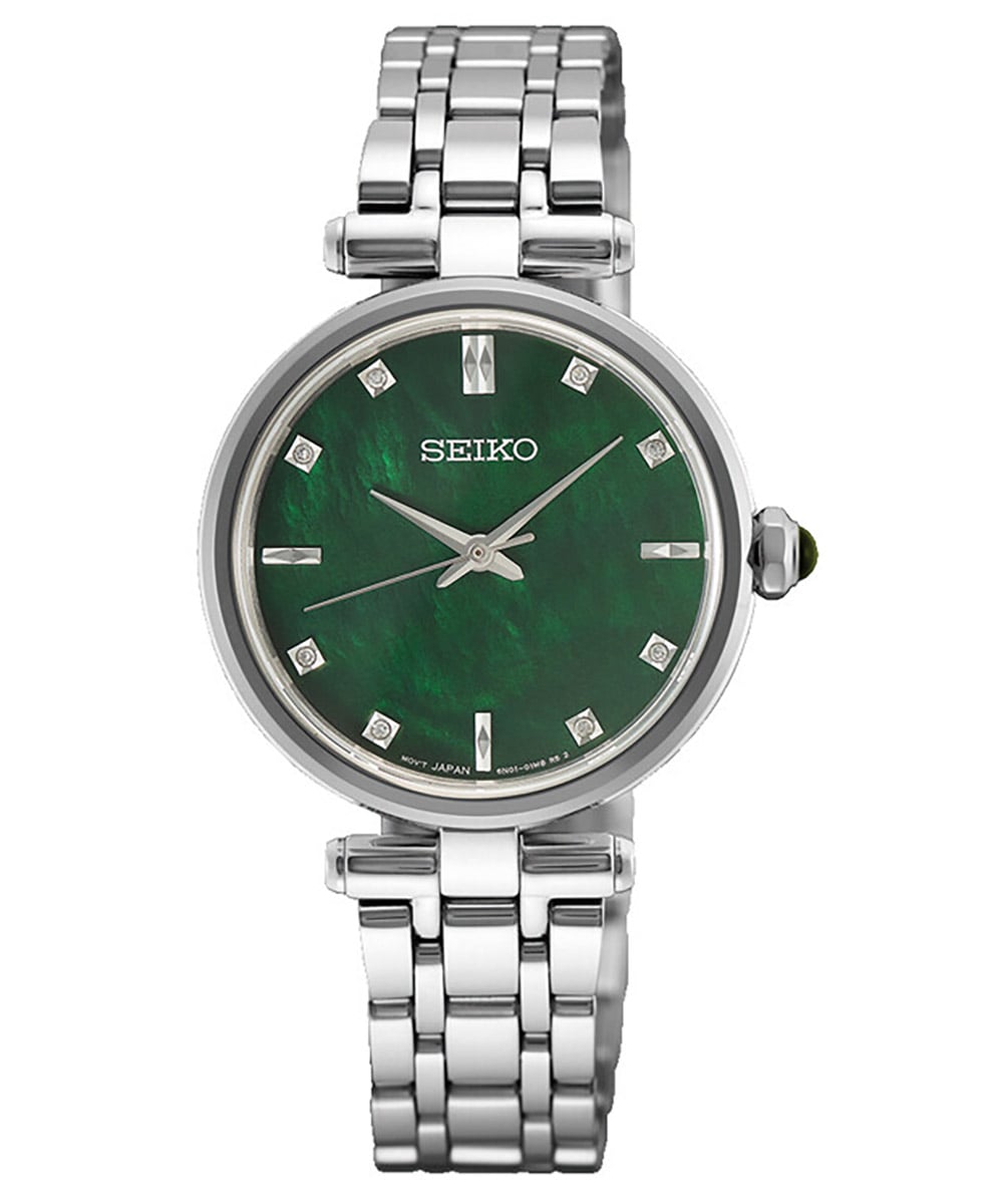 Seiko HGH006P1 Damen-Armbanduhr Quarz Stahl/Grün