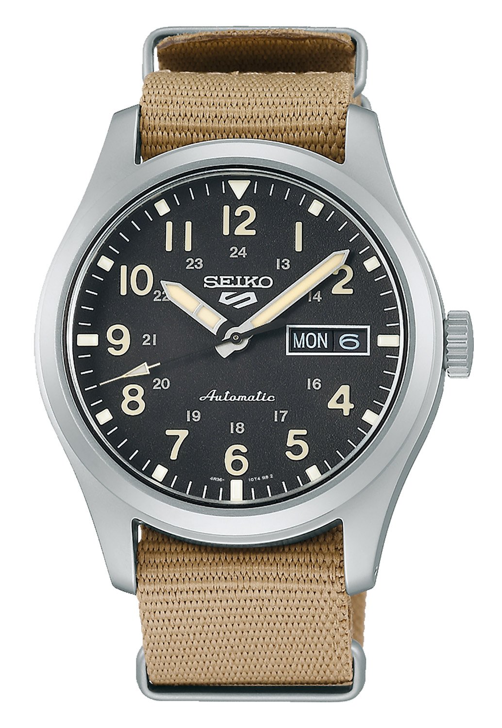 Seiko SRPG35K1 Herren-Armbanduhr Automatik Beige/Schwarz