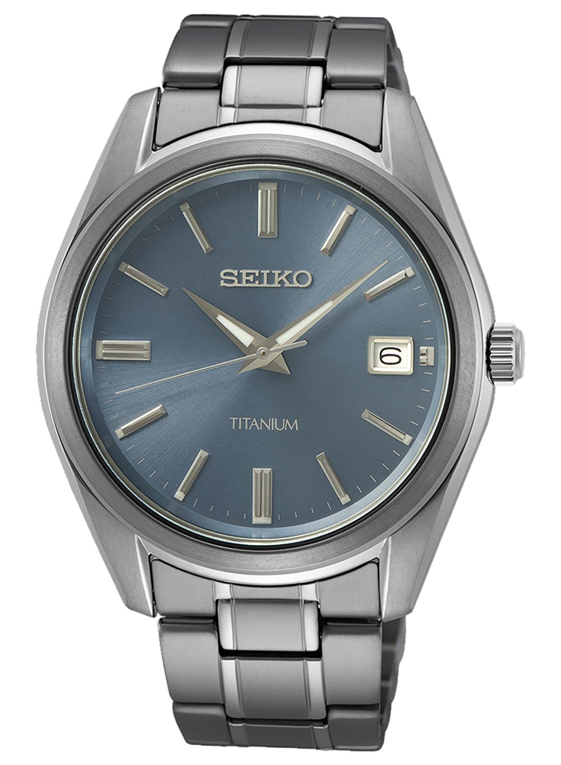Seiko SUR371P1 Herren-Armbanduhr Titan Blaugrau