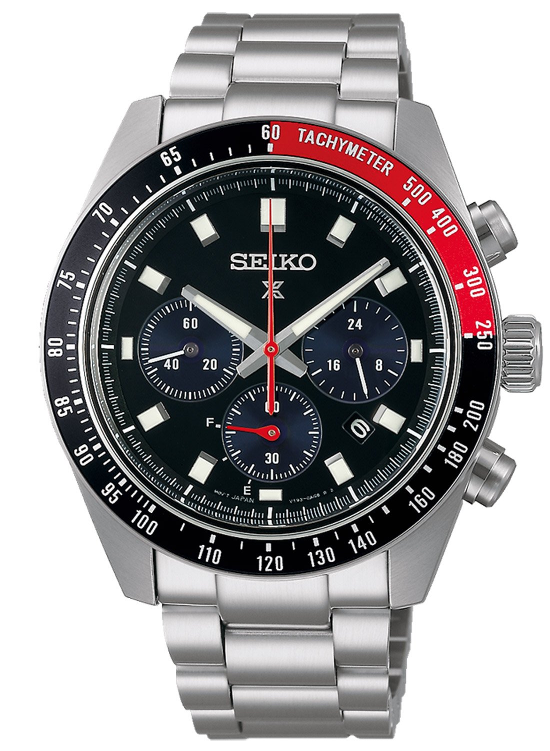 Seiko SSC915P1 Prospex Speedtimer Herren-Armbanduhr Solar Schwarz/Rot