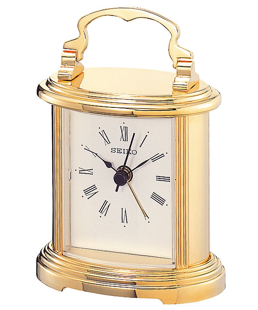 SEIKO QHE109G Table Alarm Clock Gold Tone • uhrcenter