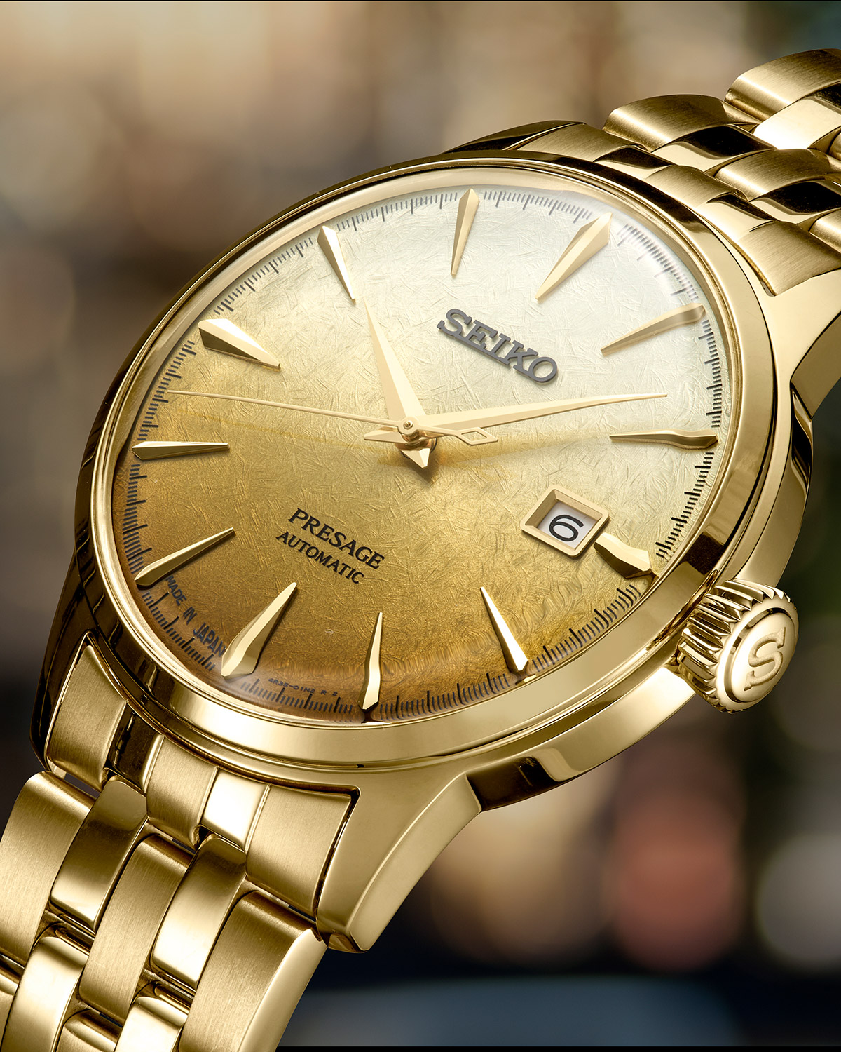 Seiko Presage Men s Automatic Watch Cocktail Time Gold Tone