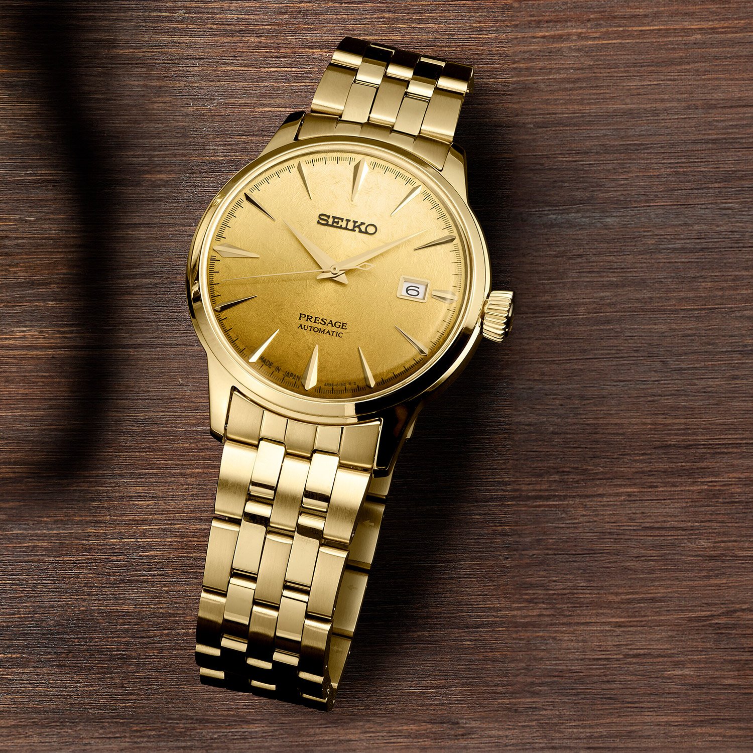 Seiko Presage Herren Automatikuhr Cocktail Time Goldfarben