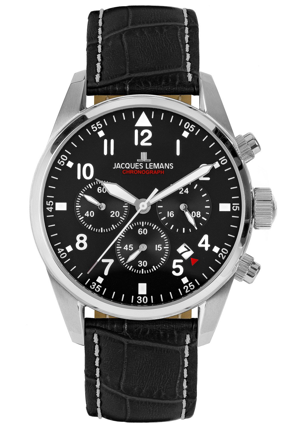 Jacques Lemans Men\'s Watch Chronograph uhrcenter Black • Barcelona 42-2A