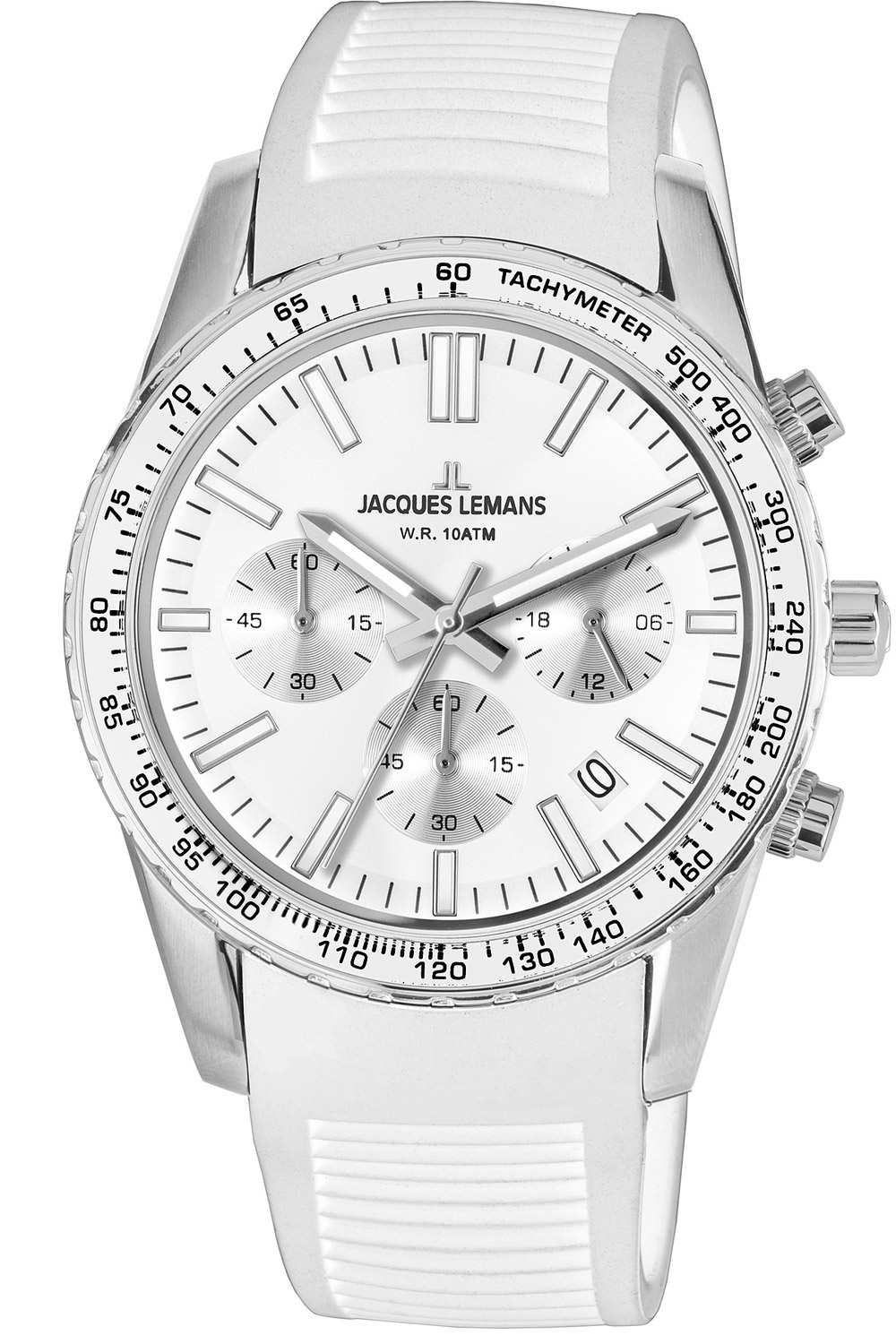Jacques Lemans 1-2059B Armbanduhr Chronograph Liverpool Weiß Ø 39 mm