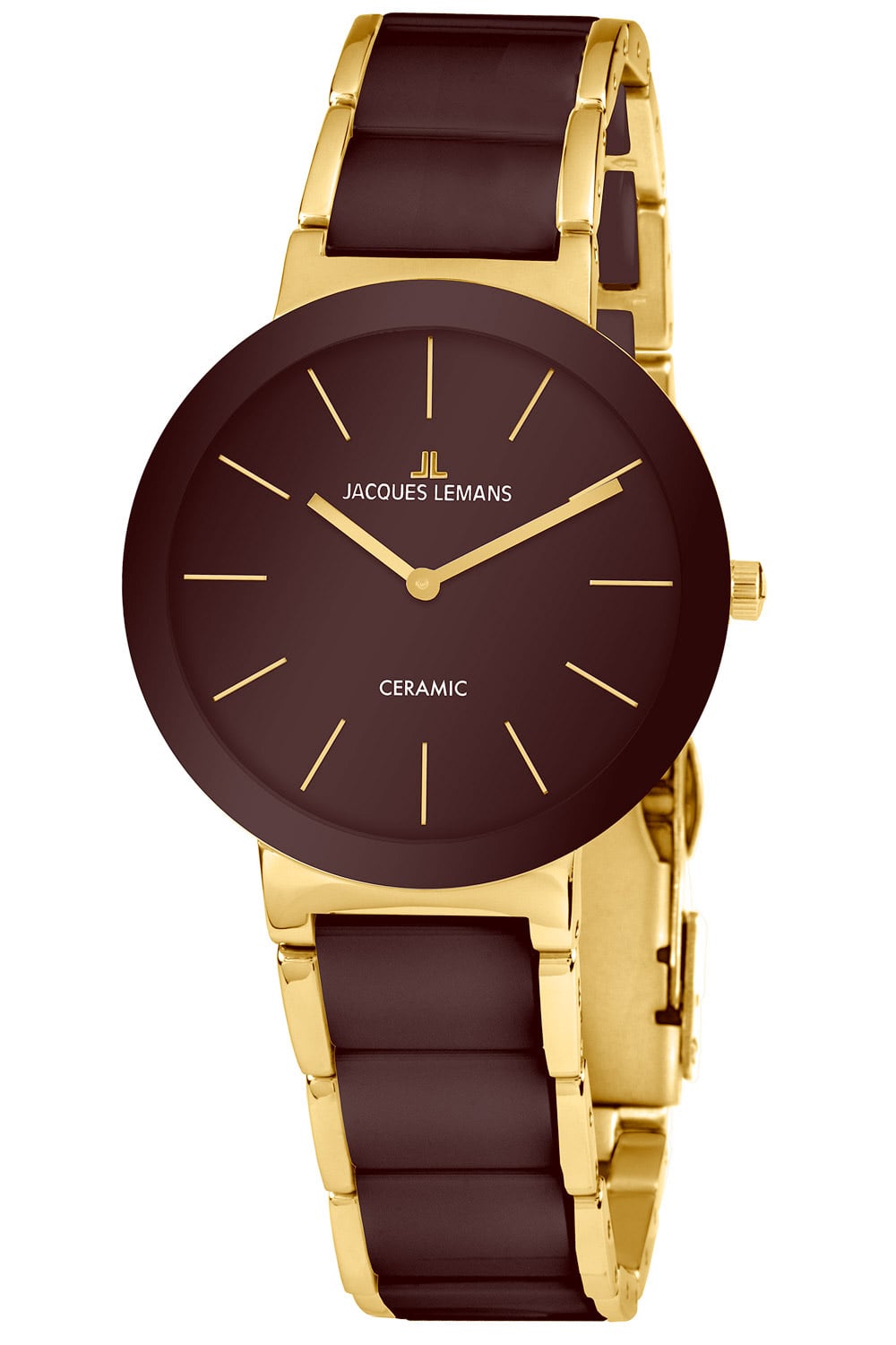 Jacques Lemans 42-7ZE Damenuhr Monaco Goldfarben/Keramik Braun Jacques Lemans 42-7ZE Damenuhr Monaco Goldfarben/Keramik Braun