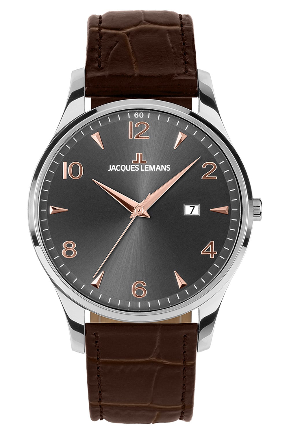 Jacques Lemans 1-2215D Herrenuhr Quarz London Dunkelbraun/Anthrazit