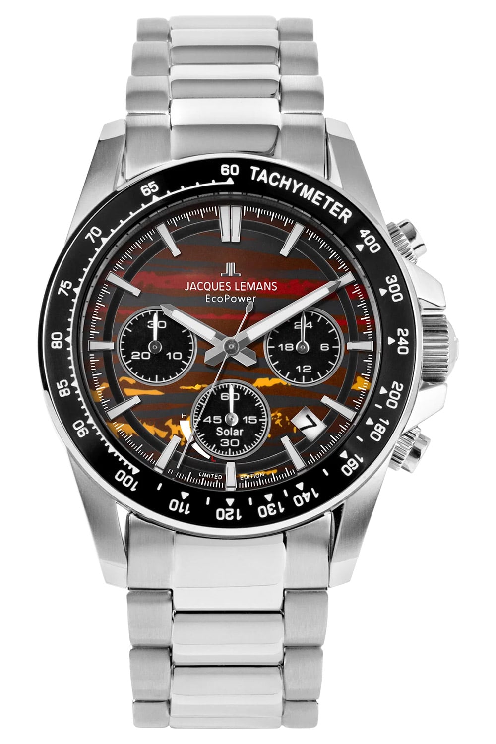 Jacques Lemans 50-10D Herrenuhr Solar Chronograph Eco Power Stahl LE