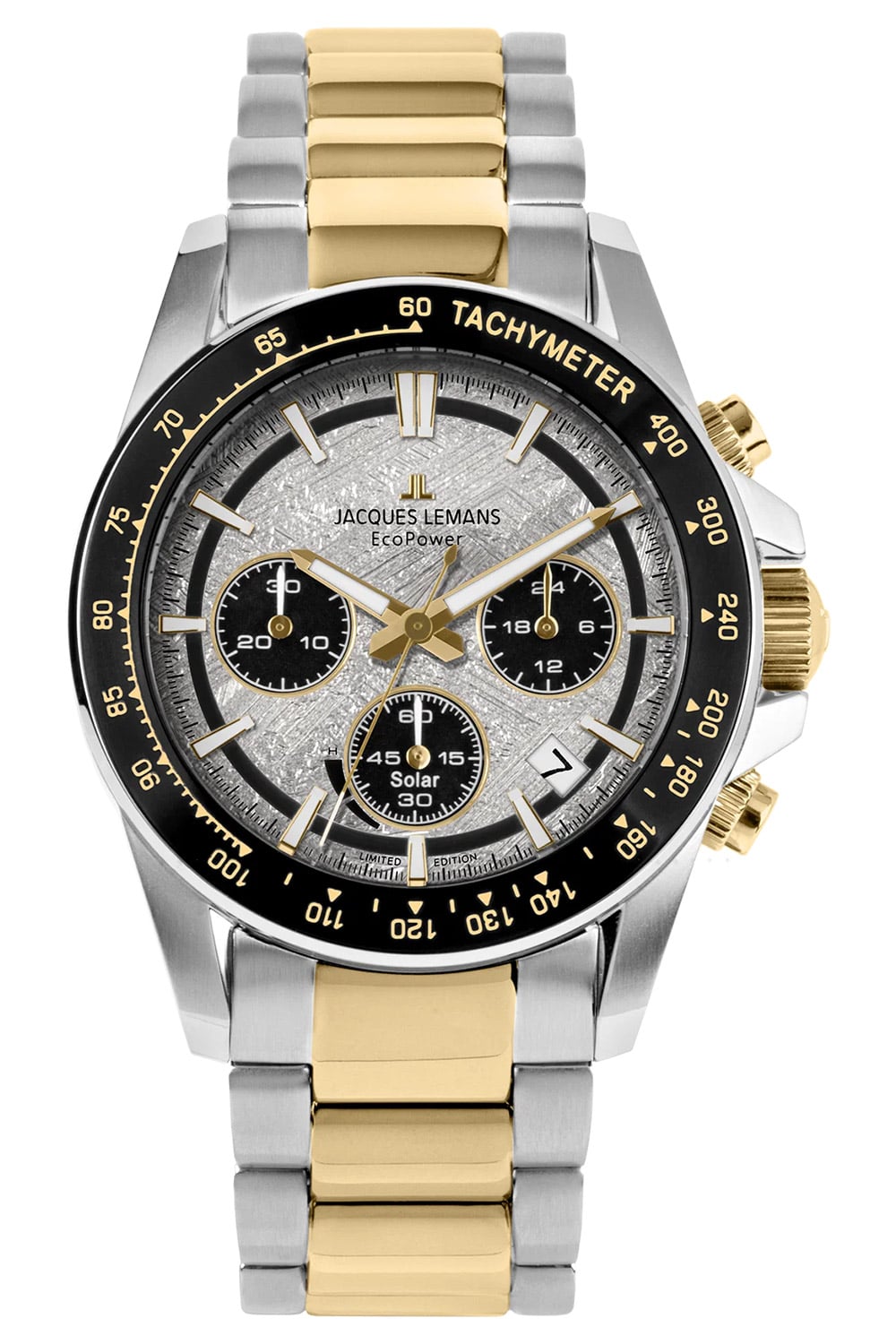 Jacques Lemans 50-10E Herren-Uhr Solar Chronograph Eco Power Zweifarbig LE