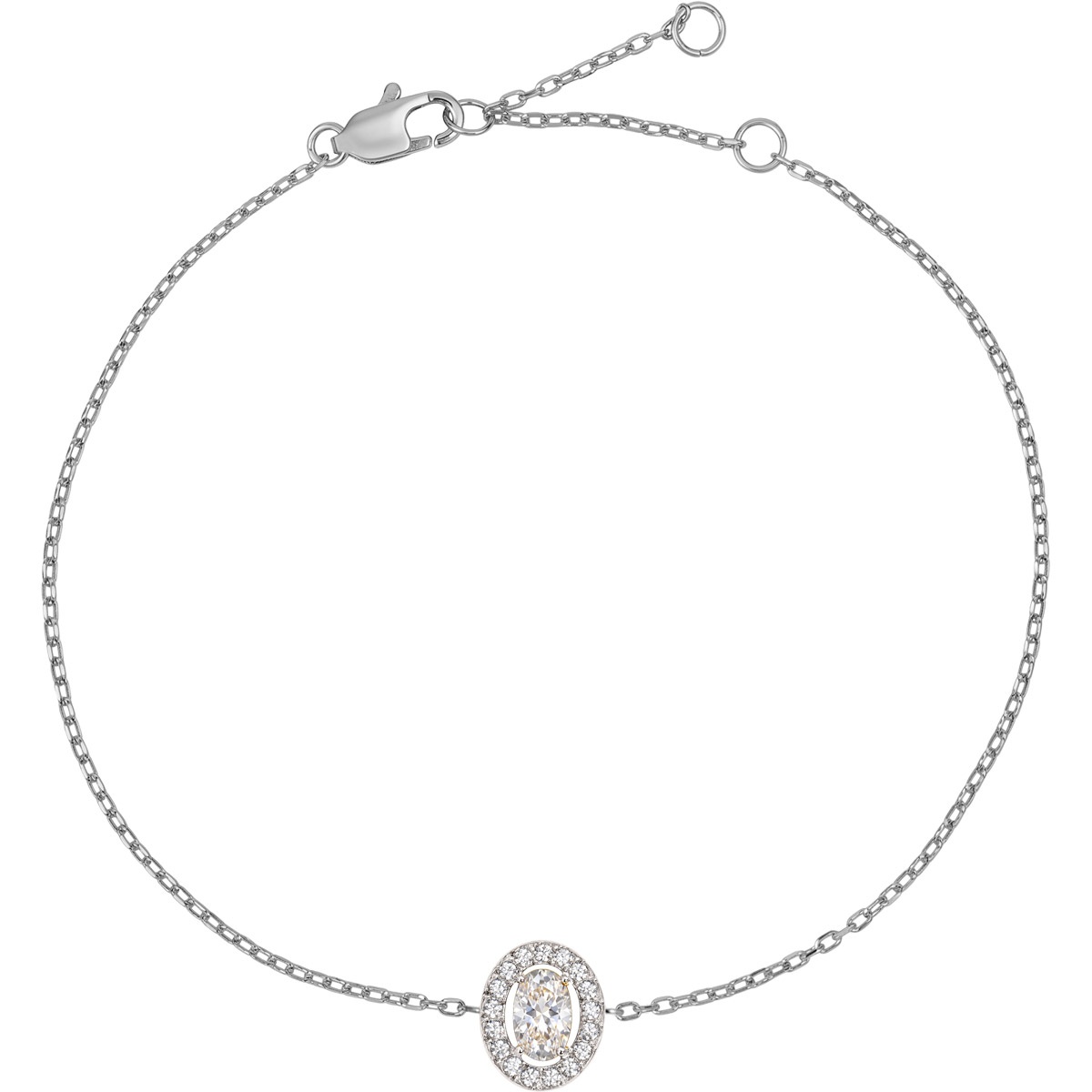 Jacques Lemans S-B246A Damenarmband Edelstahl mit Zirkonia Silber/Weiß