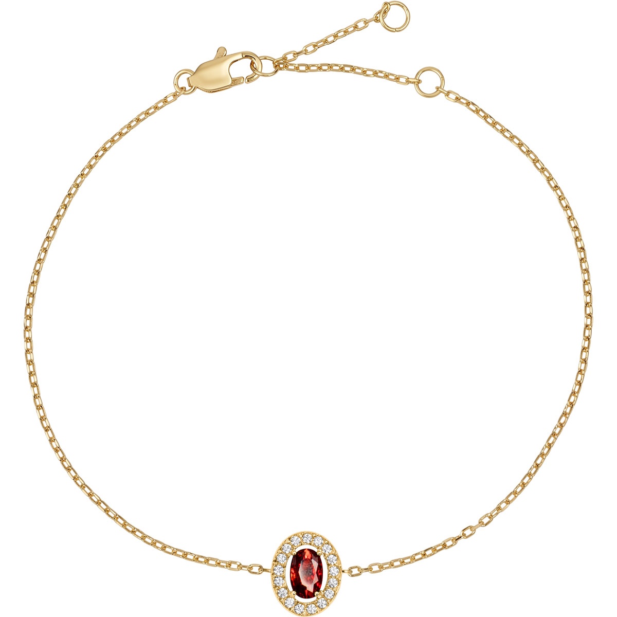 Jacques Lemans S-B246D Damenarmband Edelstahl mit Zirkonia Gold/Rot