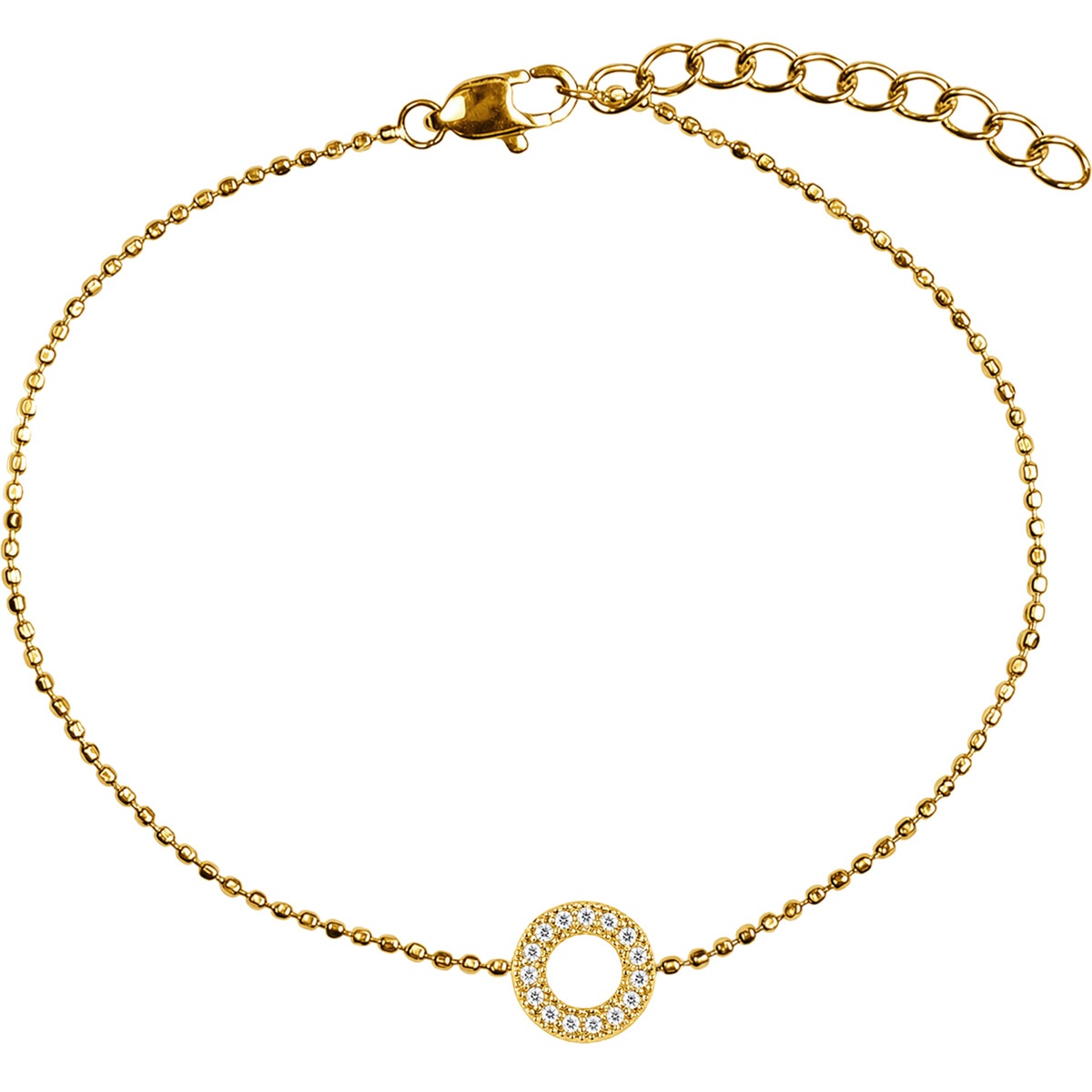 Jacques Lemans S-B250B Damenarmband Edelstahl vergoldet mit Zirkonia
