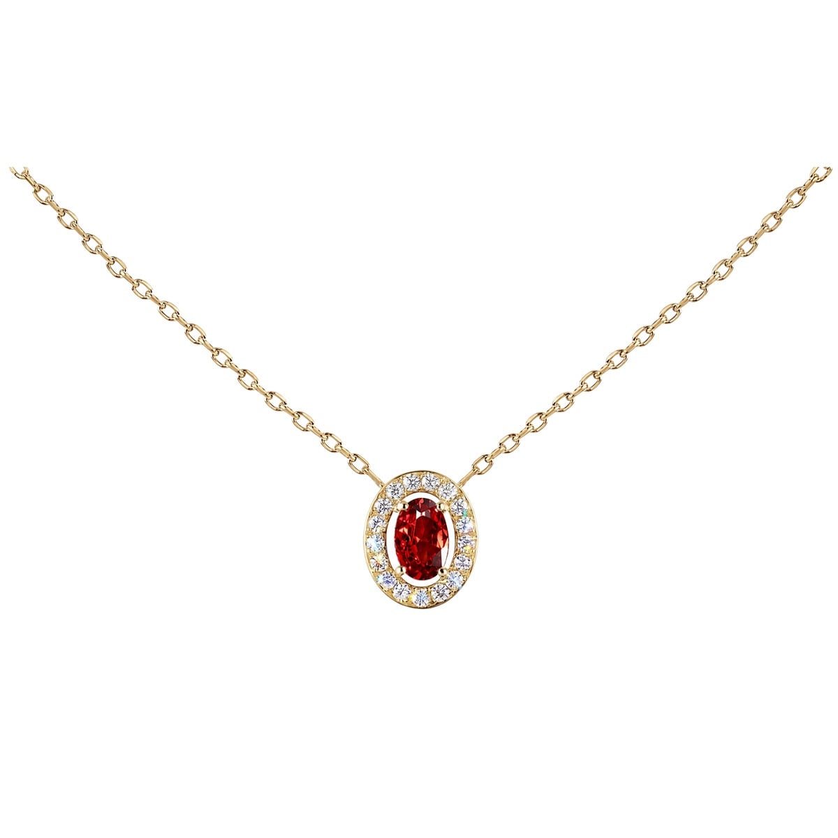 Jacques Lemans S-C246D Damen-Kette Edelstahl mit Zirkonia Gold/Rot