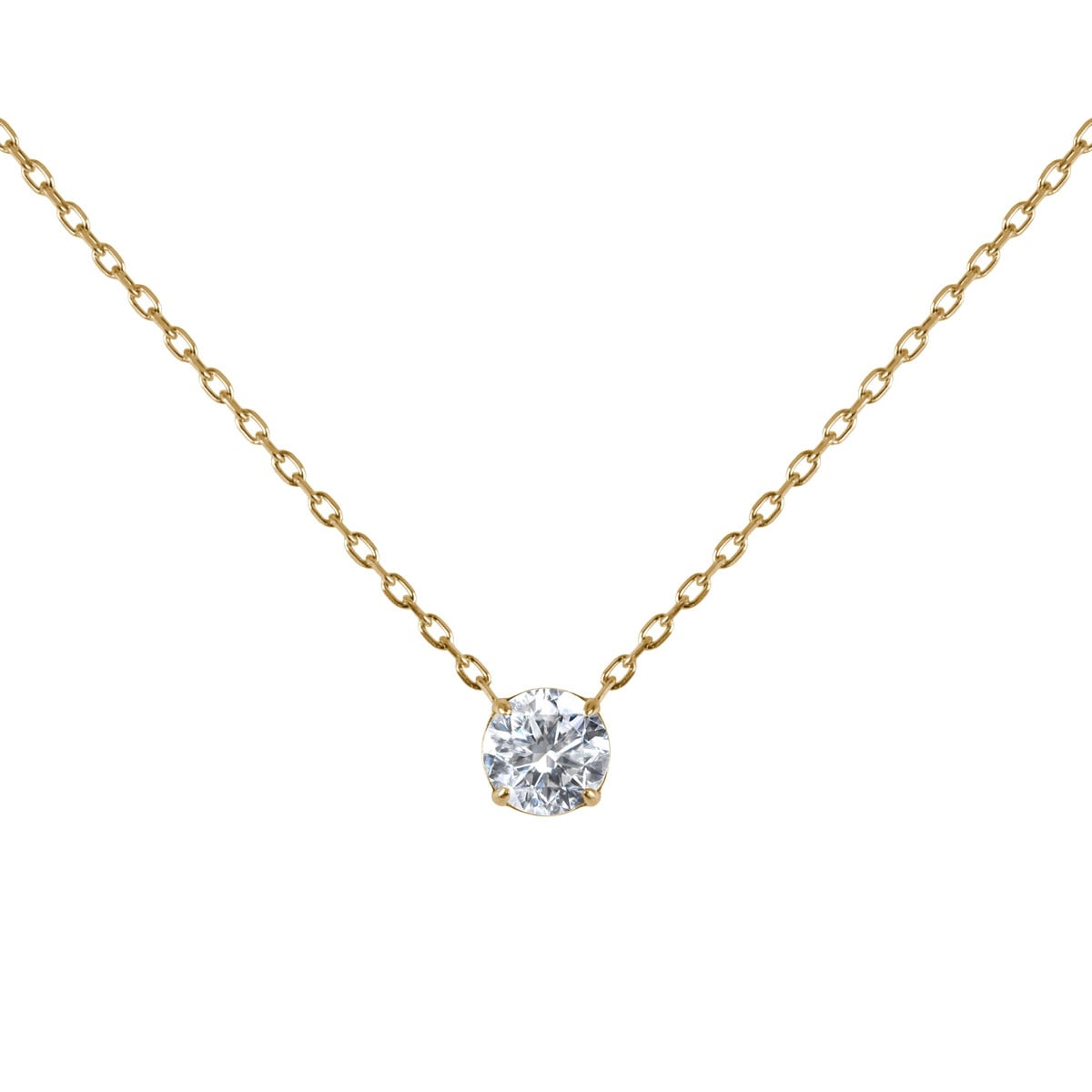 Jacques Lemans S-C261B Damen-Kette Edelstahl vergoldet Zirkonia-Anhänger