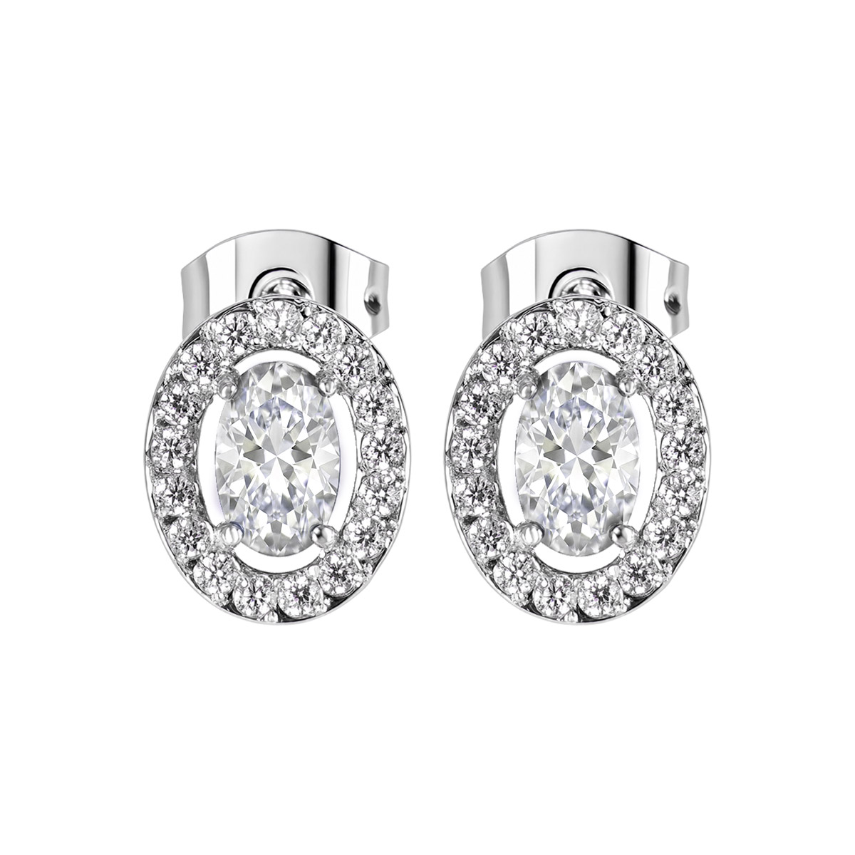 Jacques Lemans S-O246A Damen-Ohrringe Ohrstecker Edelstahl mit Zirkonia