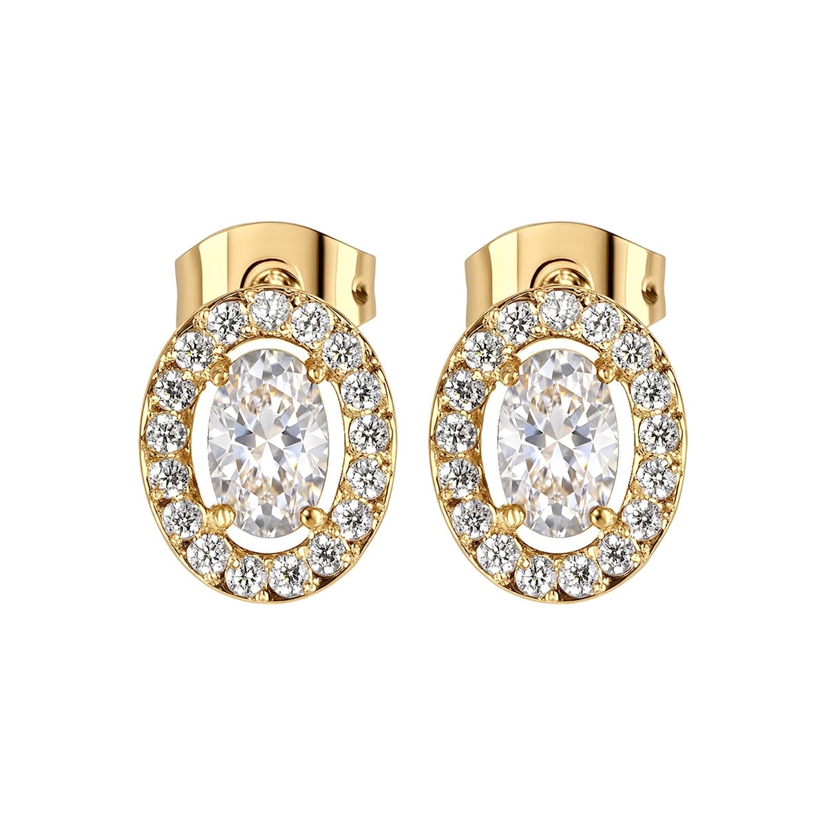 Jacques Lemans S-O246B Damen-Ohrringe Edelstahl vergoldet mit Zirkonia