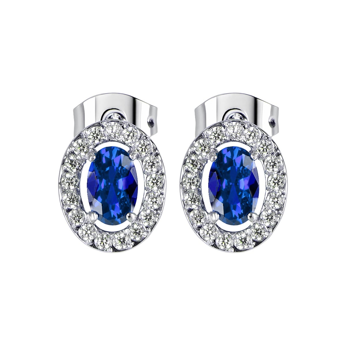 Jacques Lemans S-O246E Damen-Ohrringe Edelstahl mit Zirkonia Blau/Silber