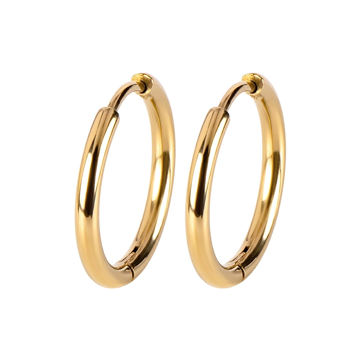 Jacques Lemans S-O273B Damen-Ohrringe Creolen Edelstahl vergoldet 18 mm