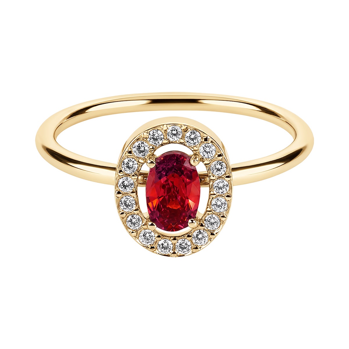Jacques Lemans S-R246D Damenring Edelstahl mit Zirkonia Gold/Rot