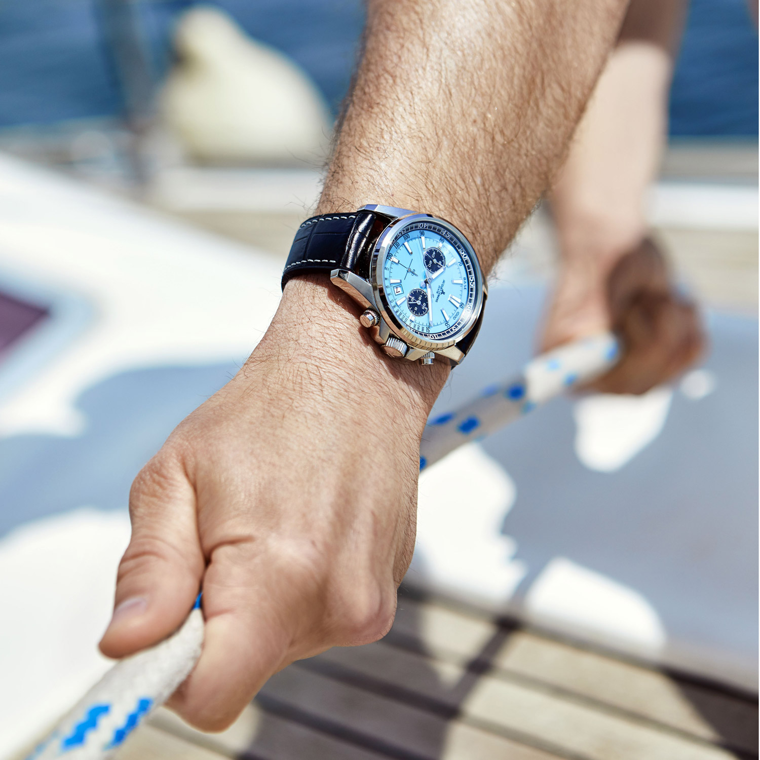 Jacques Lemans Herrenuhr Chronograph Liverpool Schwarz/Hellblau 1  