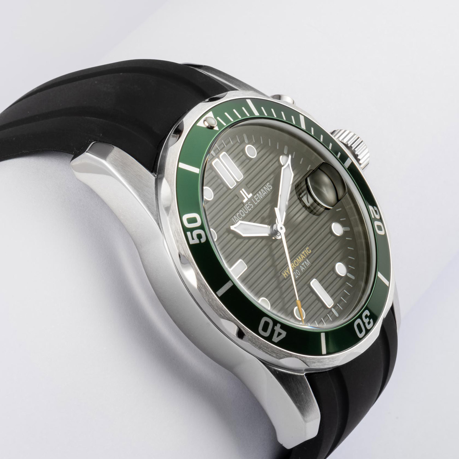 Jacques Lemans Men's Watch Hybromatic Black/Green 1-2170E • uhrcenter