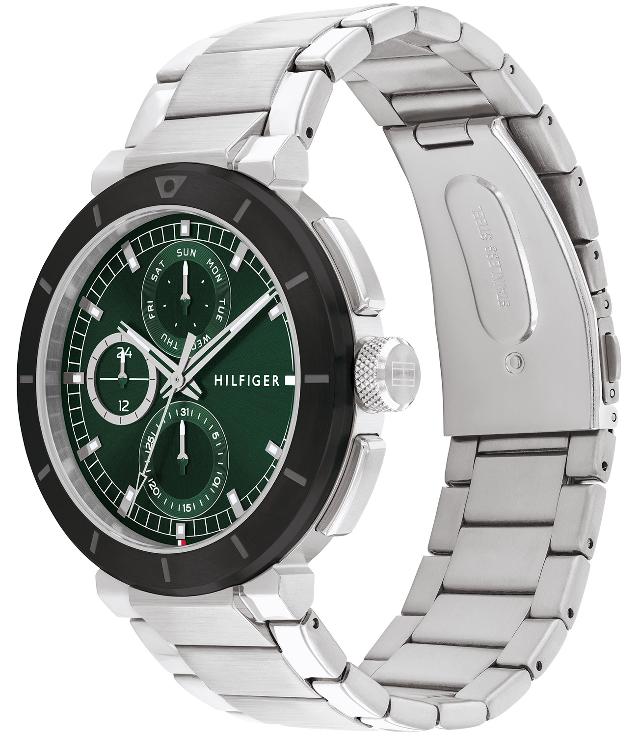 Tommy Hilfiger Herrenuhr Lorenzo Multifunktion Stahl/Grün 1792117 
