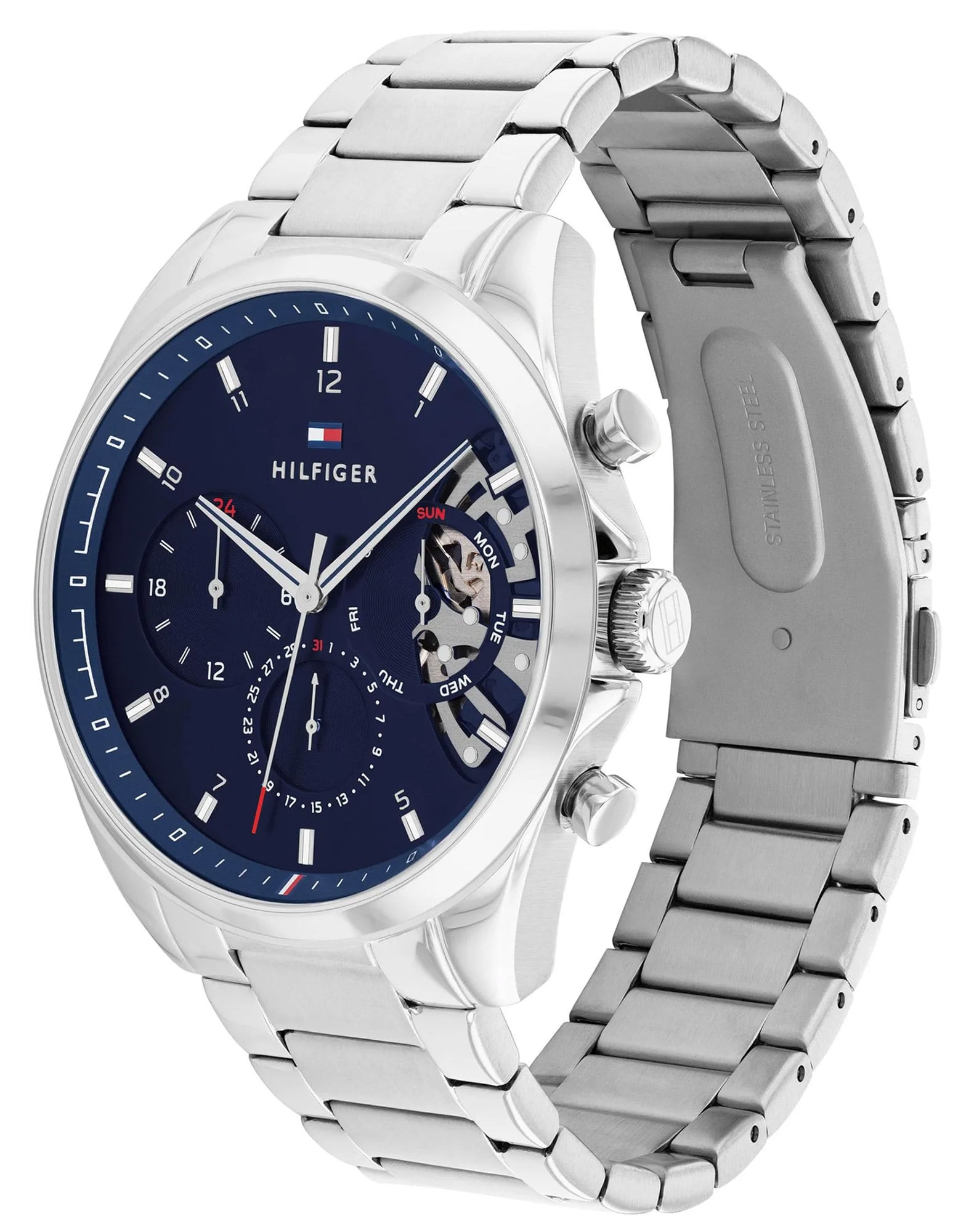 Tommy Hilfiger Herrenuhr Baker Multifunktion Stahl/Blau 1710448  