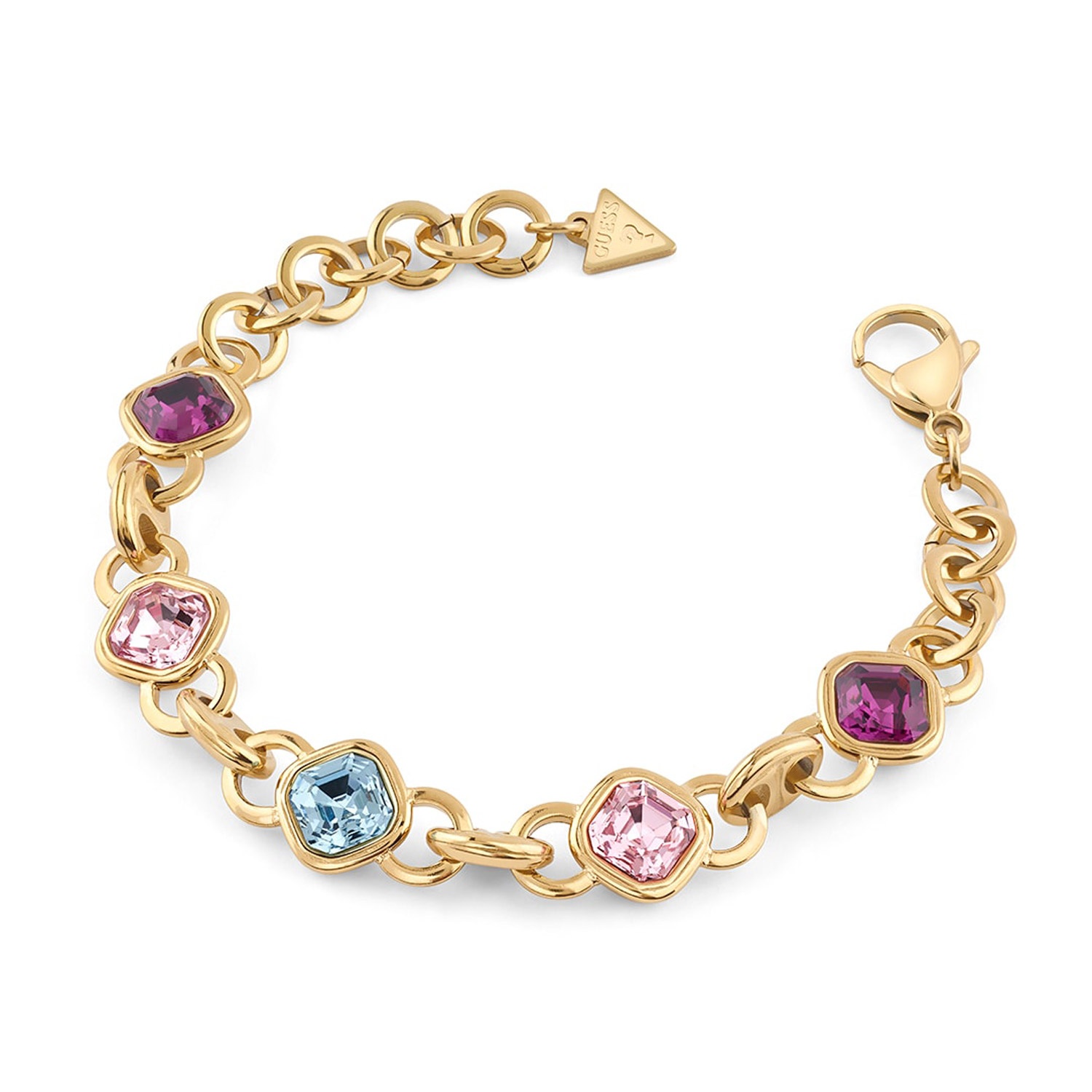 Guess JUBB05311JWYGMCS Damen-Armband Multi Crystals Goldfarben S