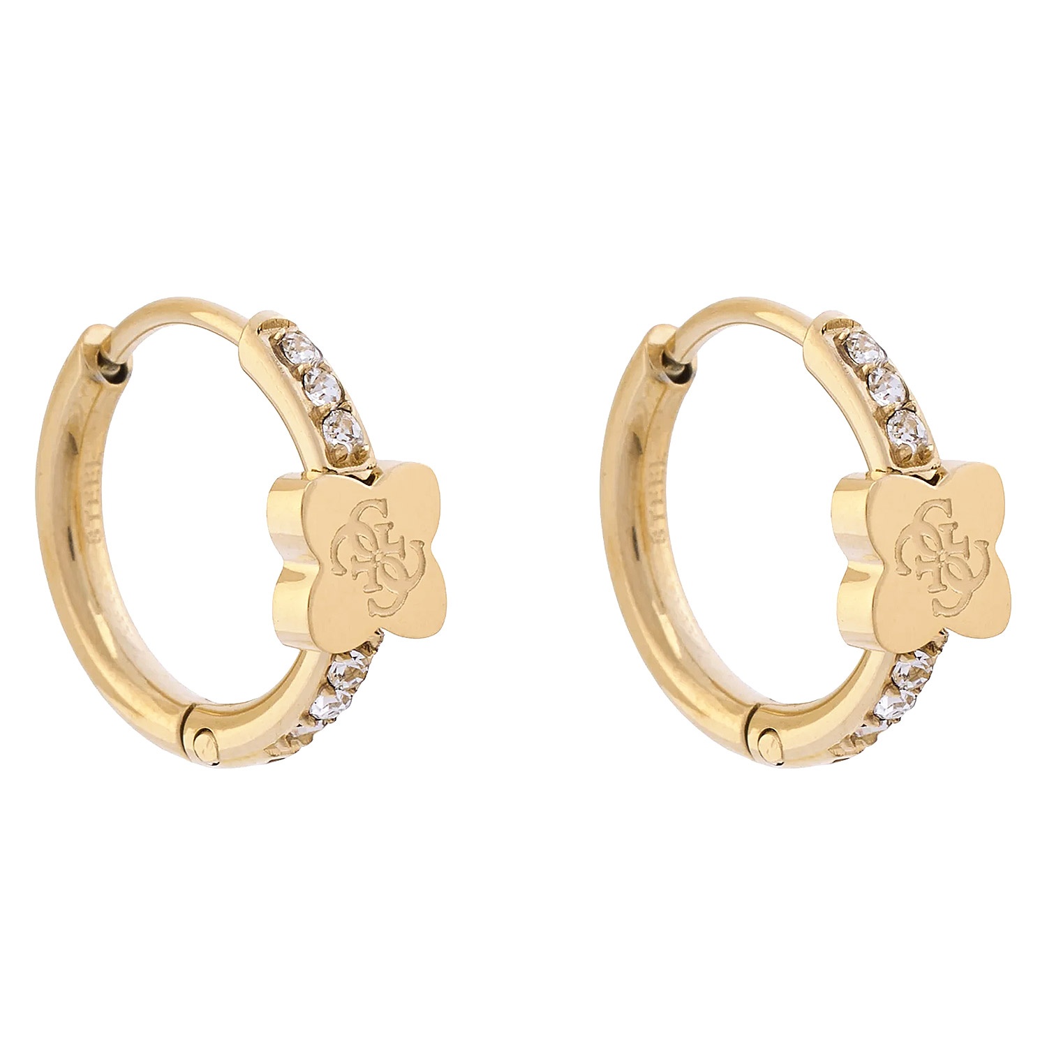 Guess JUBE05508JWYGT/U Damen-Ohrringe Creolen 4G & Leaf Huggies Goldfarben Guess JUBE05508JWYGT/U Damen-Ohrringe Creolen 4G & Leaf Huggies Goldfarben