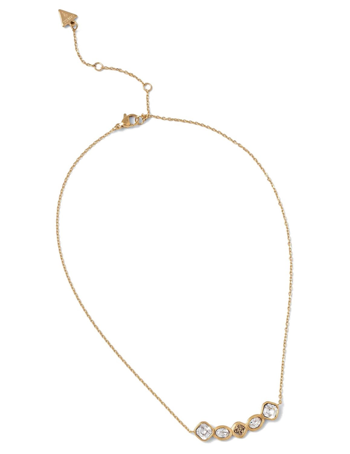 Guess JUBN05569JWYGT/U Damen-Halskette 4G Multi Crystals Goldfarben