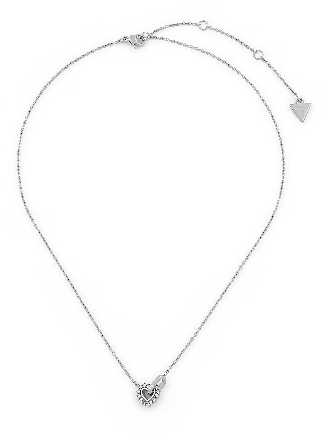 Guess JUBN05533JWRH Damen-Kette Herz Kristalle Silberfarben