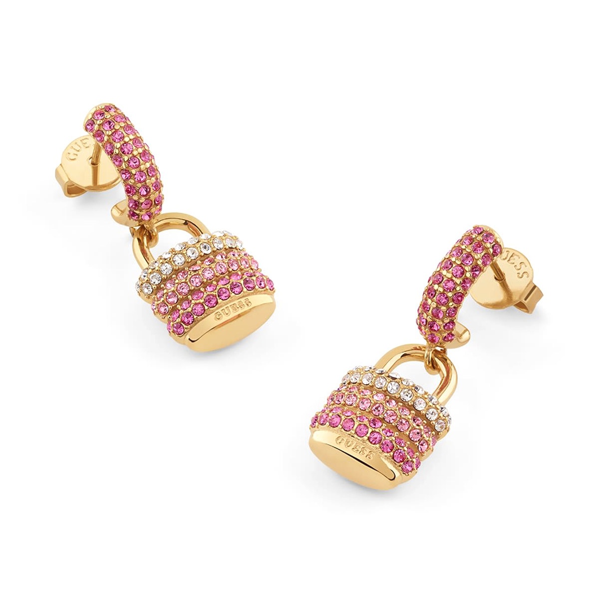 Guess JUBE05407JWYGPKT/U Damen-Creolen Pave Schloss Ohrringe Goldfarben Guess JUBE05407JWYGPKT/U Damen-Creolen Pave Schloss Ohrringe Goldfarben