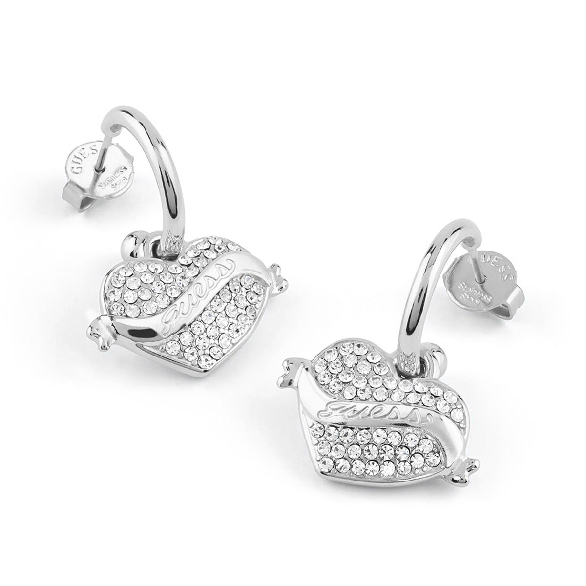 Guess JUBE05477JWRHT/U Damen-Ohrringe Creolen Herz