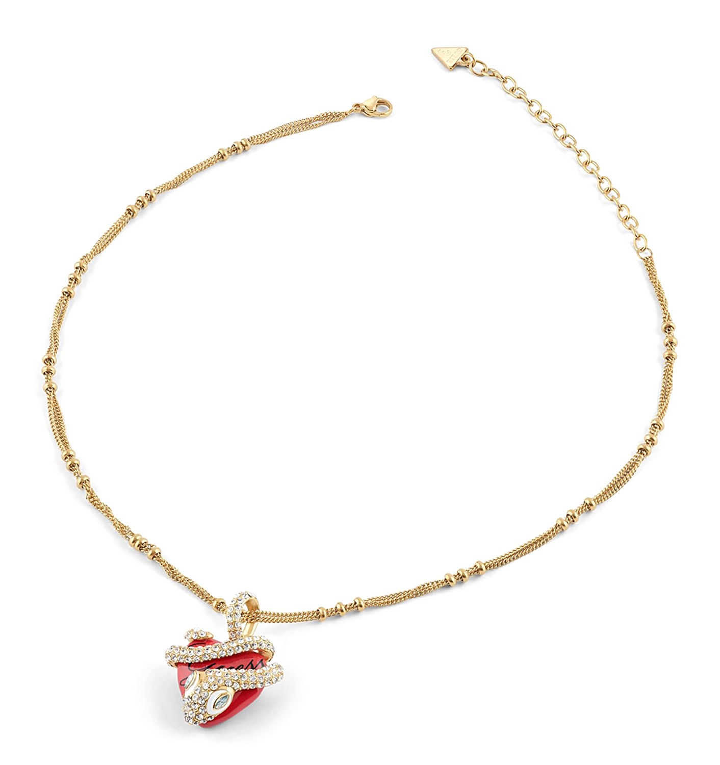 Guess JUBN05474JWYGT/U Damen-Halskette Herz Schlange Goldfarben