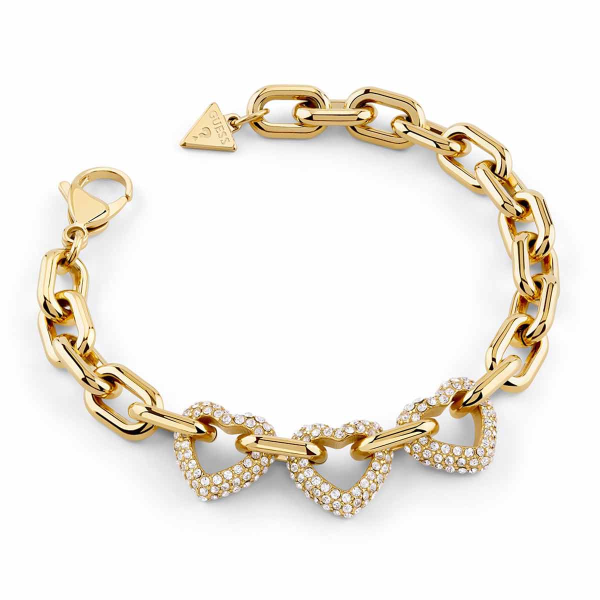 Guess JUBB06012JWYGS Damen-Armband Multi Pavé Hearts Weiß/Goldfarben