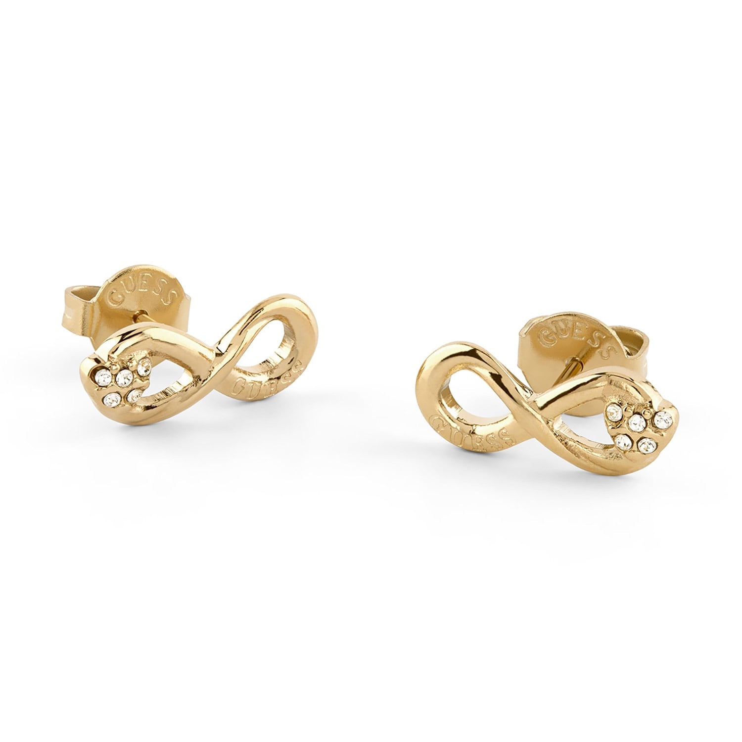 Guess JUBE06049JWYGT/U Damen-Ohrringe Ohrstecker Unendlichkeit Goldfarben