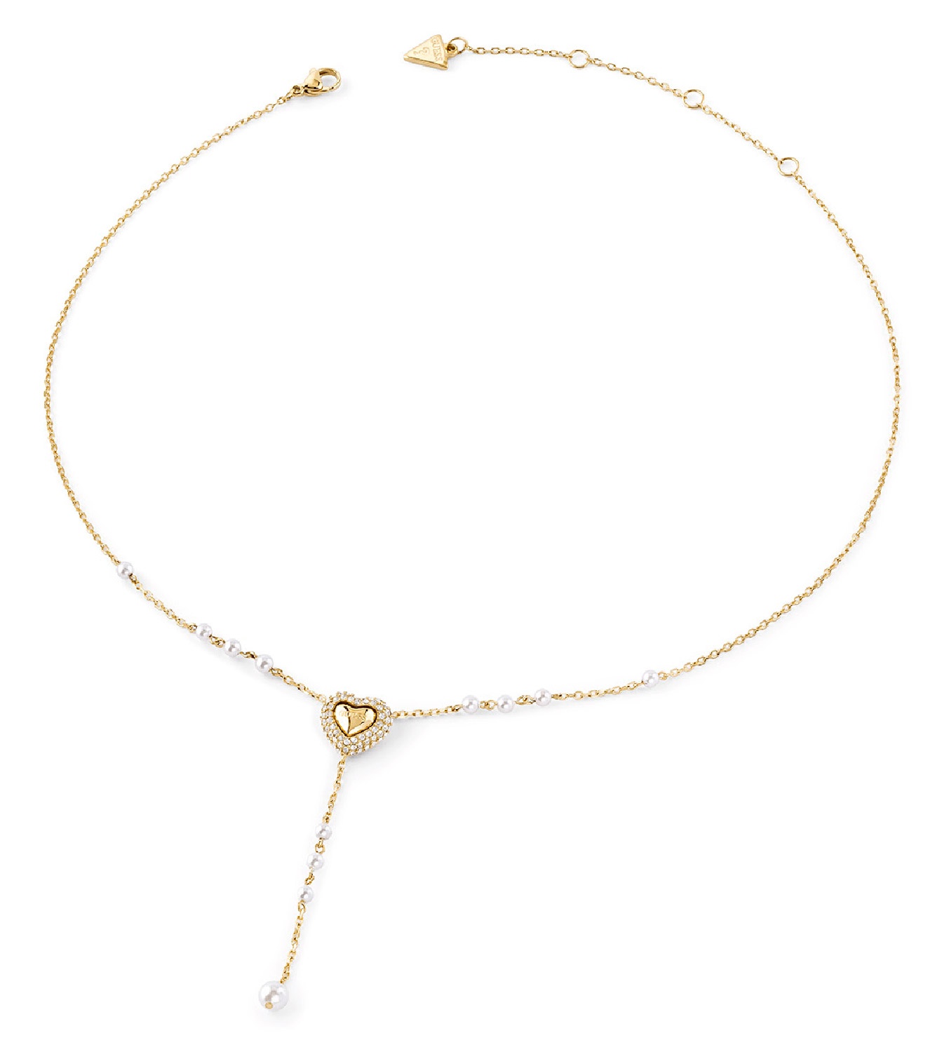 Guess JUBN06007JWYGT/U Damen-Kette Pavé Herz Y Goldfarben