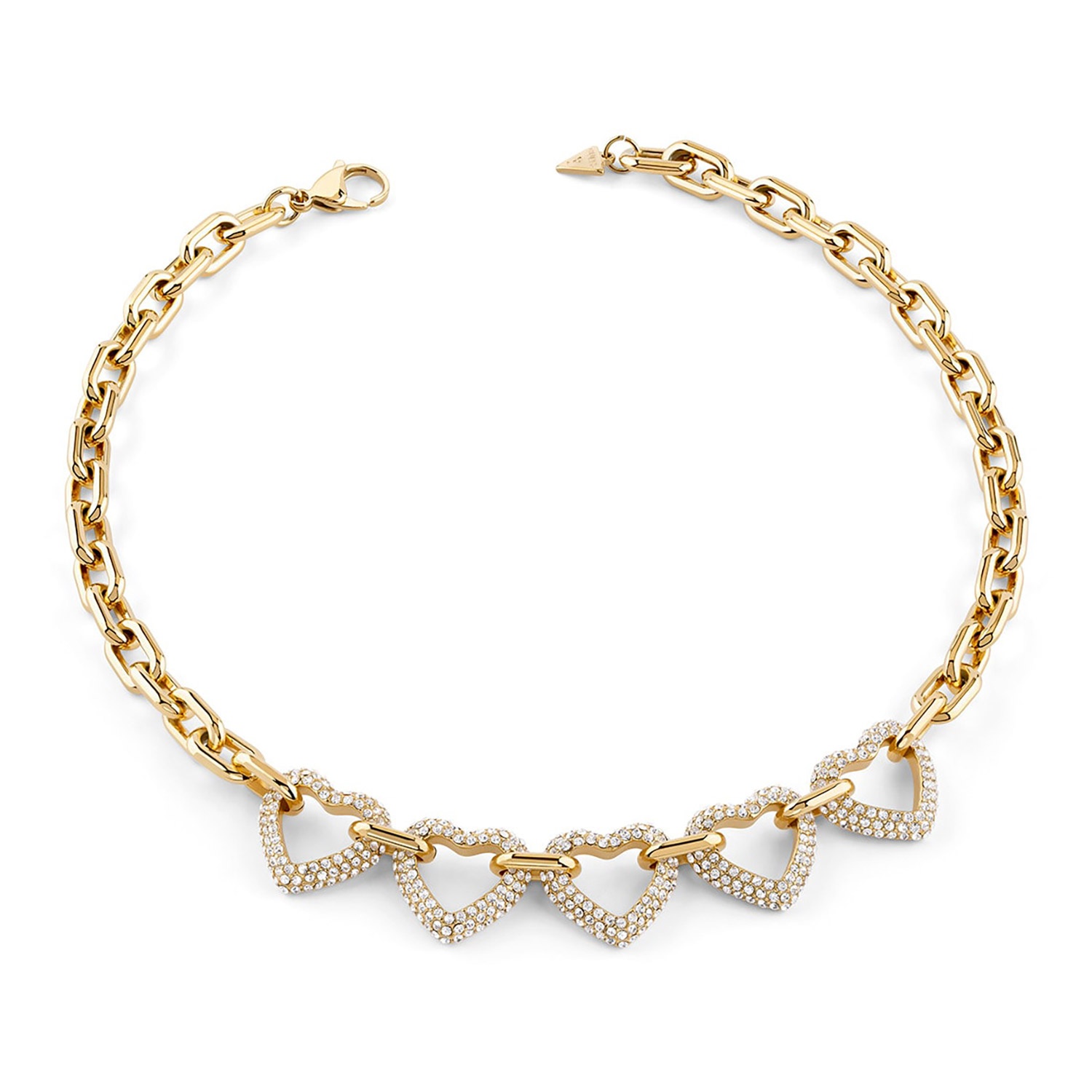 Guess JUBN06010JWYGT/U Damen-Kette Multi Pavé Herzen Goldfarben