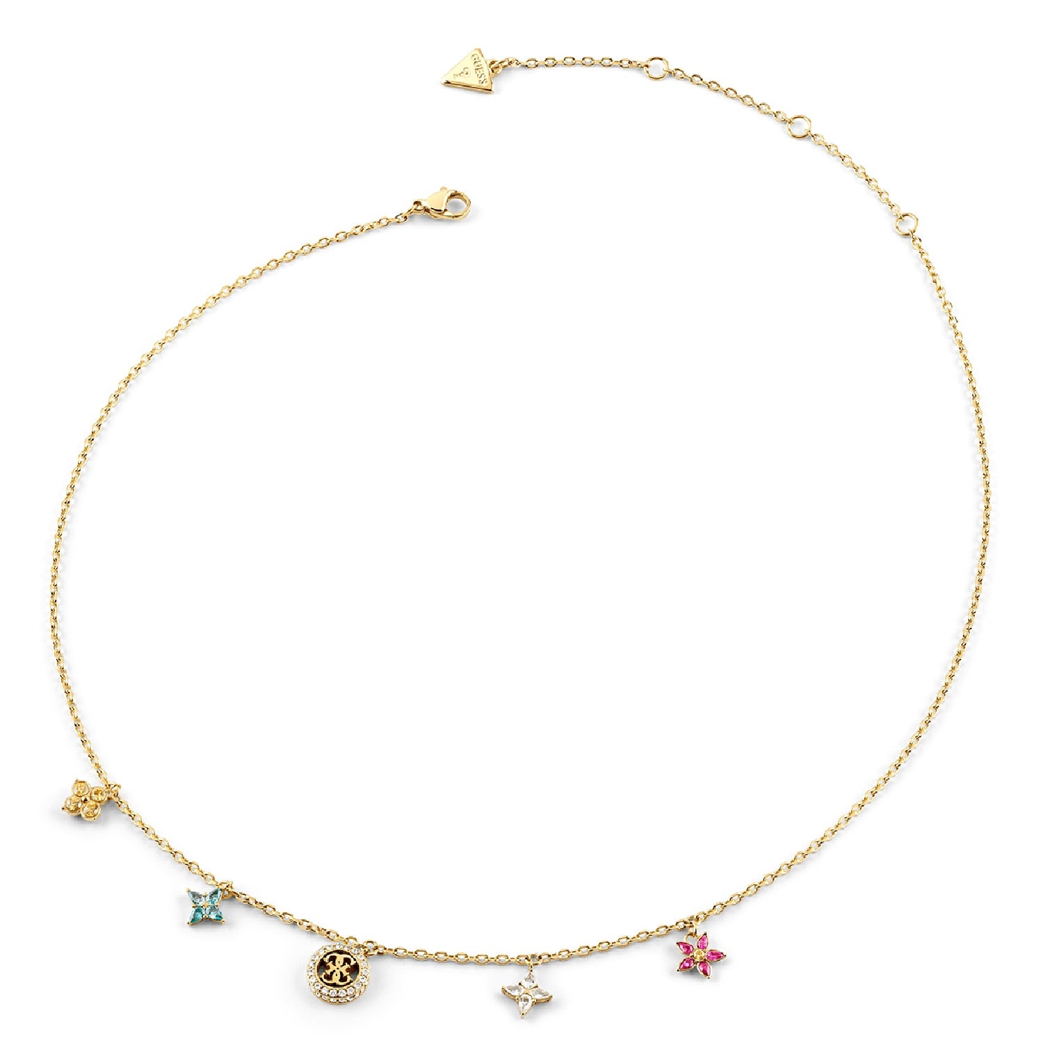 Guess JUBN06032JWYGMCT/U Damen-Kette Flower Charms Bunt/Goldfarben