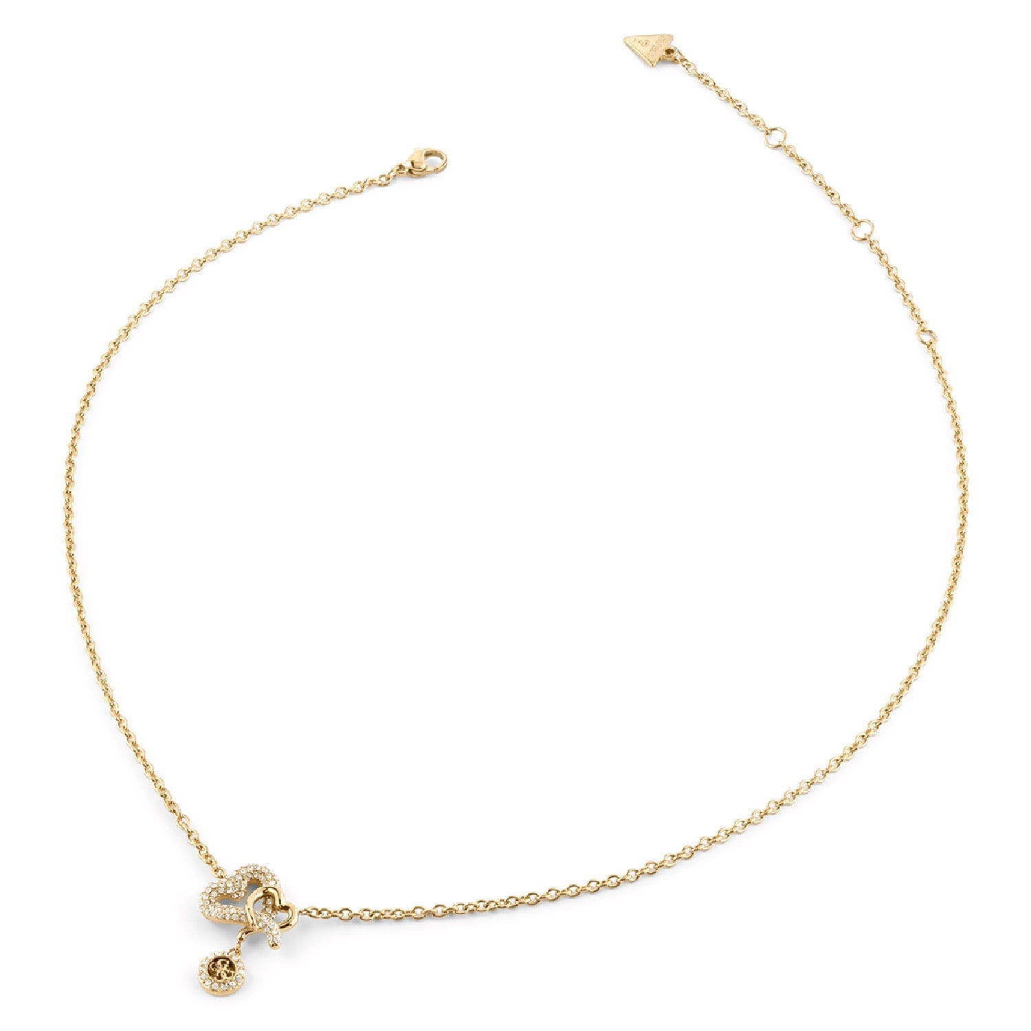 Guess JUBN06051JWYGT/U Damen-Kette Herz mit Kristallen Goldfarben