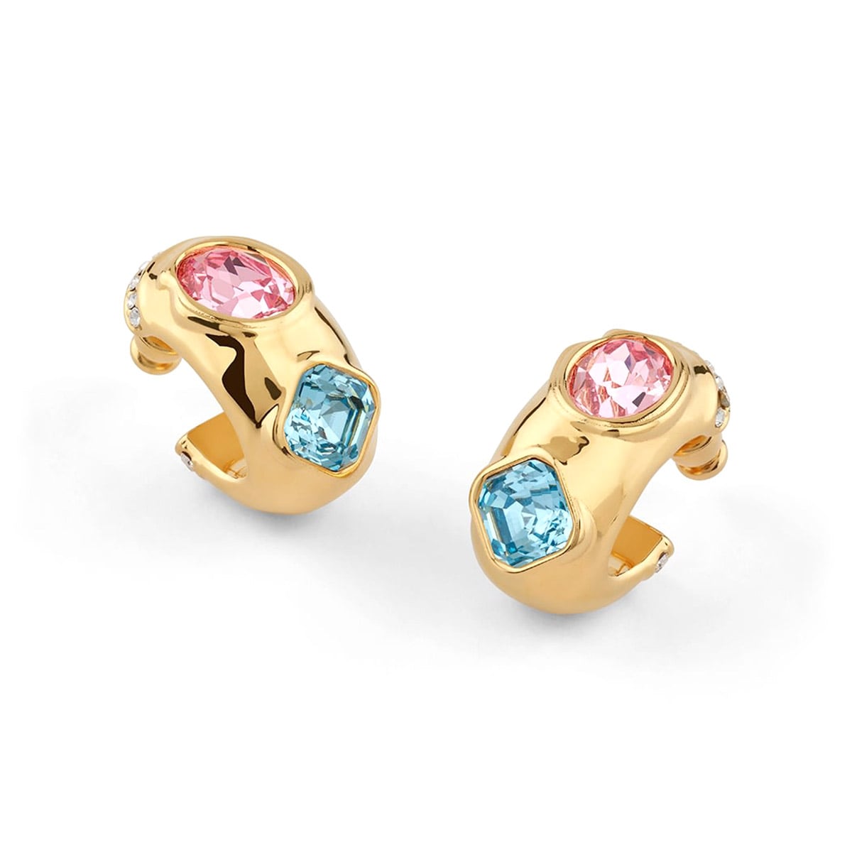 Guess JUBE05316JWYGMCT/U Damen-Ohrringe Multi Crystals J Creolen Goldfarben