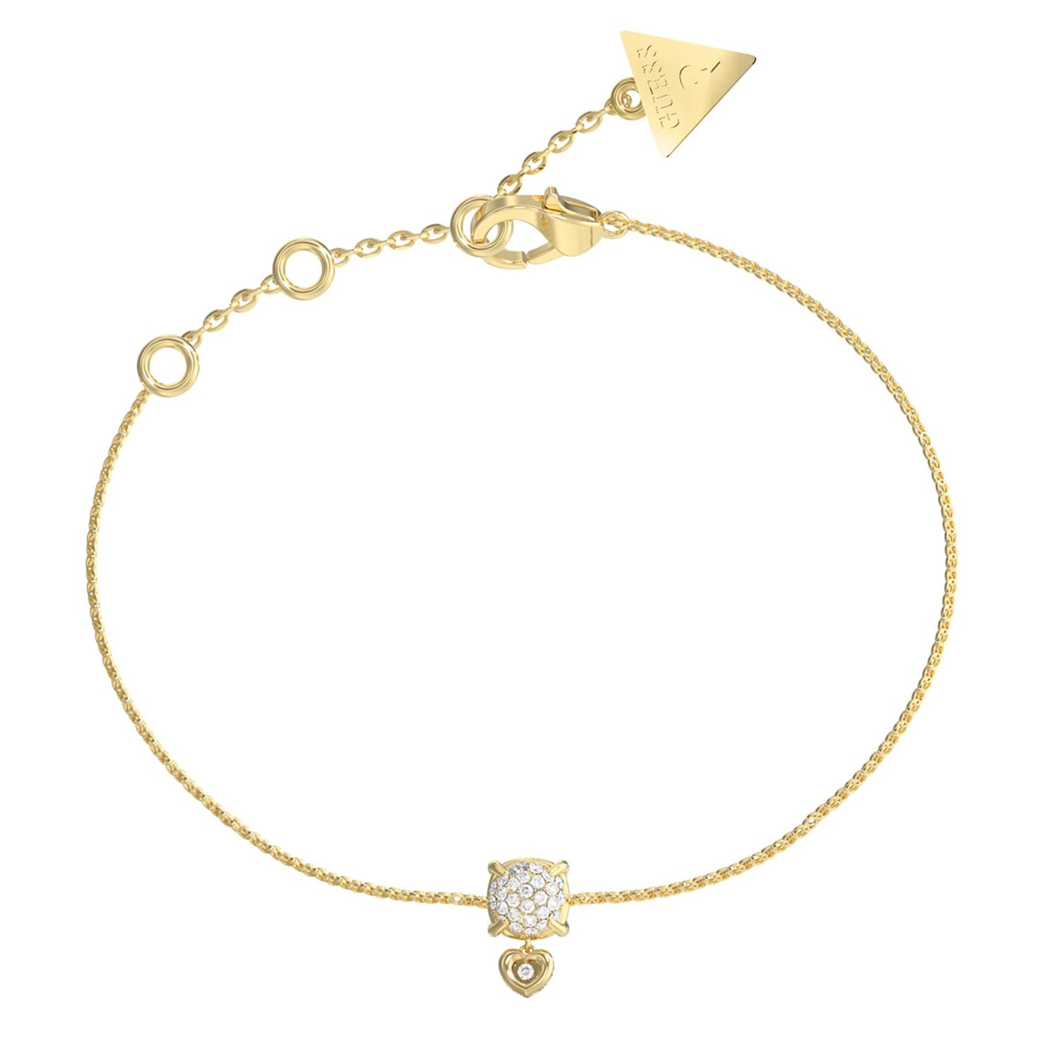 Guess JUBE05469JWYGS Damen-Armband Mini Herz Charm Goldfarben