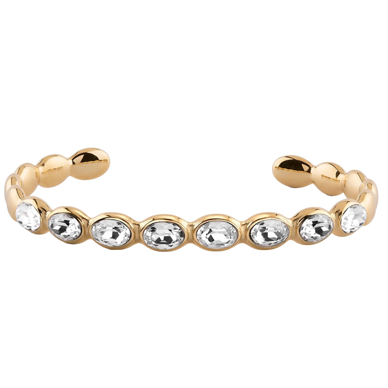 Guess JUBB06310JWYGL Damen-Armspange Multi Oval Crystals Goldfarben/Weiß L