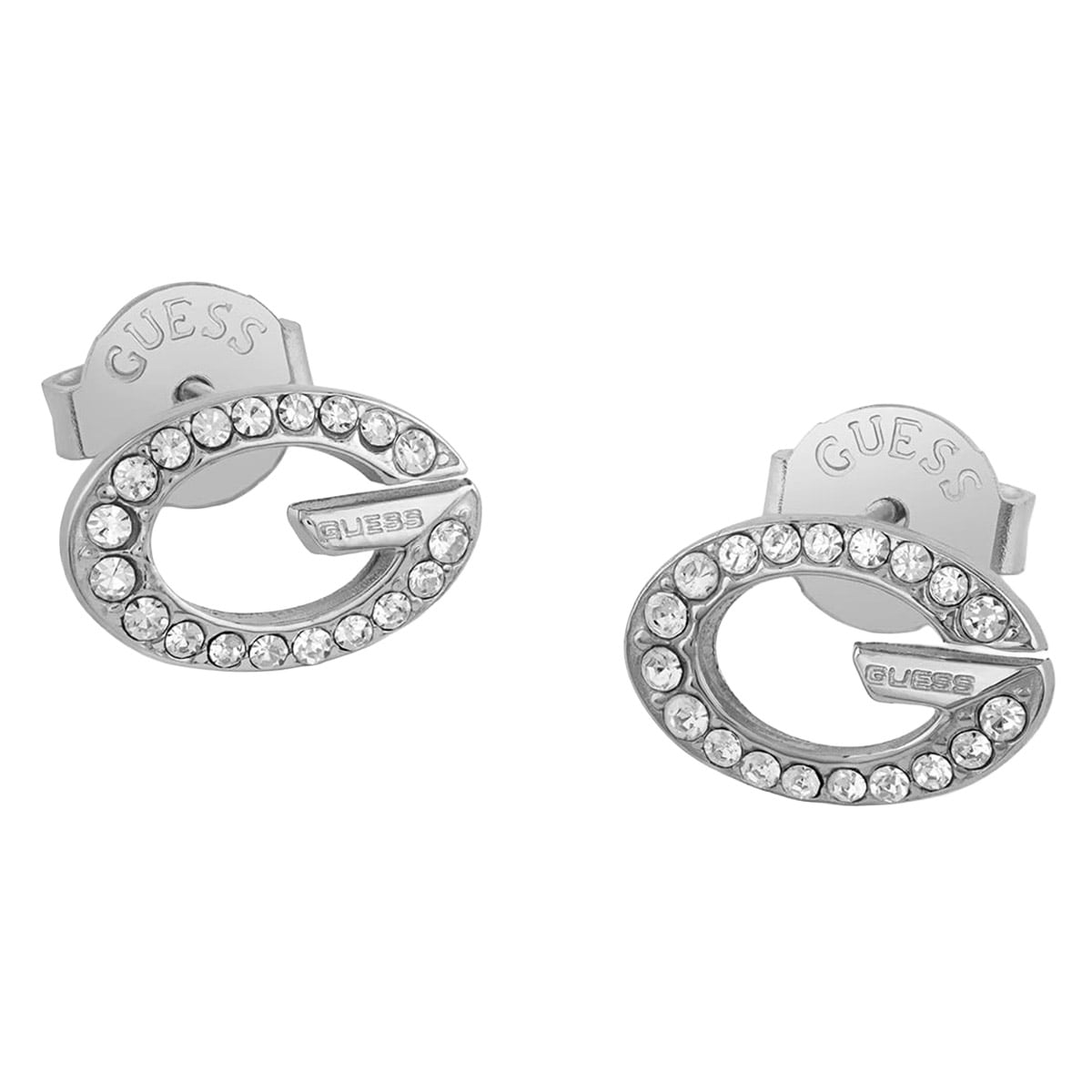 Guess JUBE06338JWRHT/U Damen-Ohrringe Camden Ohrstecker Silberfarben