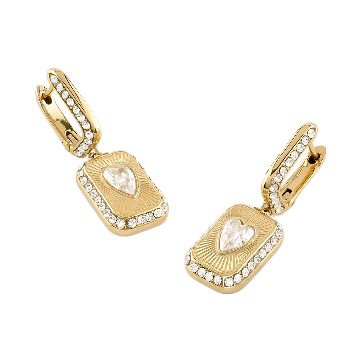 Guess JUBE06354JWYGT/U Damen-Ohrringe Ohrhänger Love Tag Goldfarben