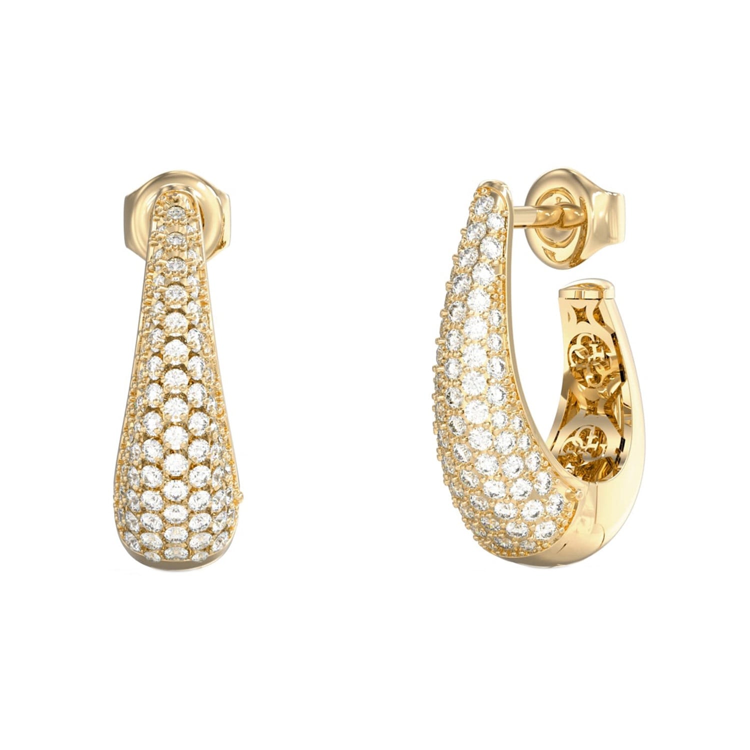 Guess JUBE06429JWYGT/U Damen-Ohrringe Creolen Pear Shape Goldfarben