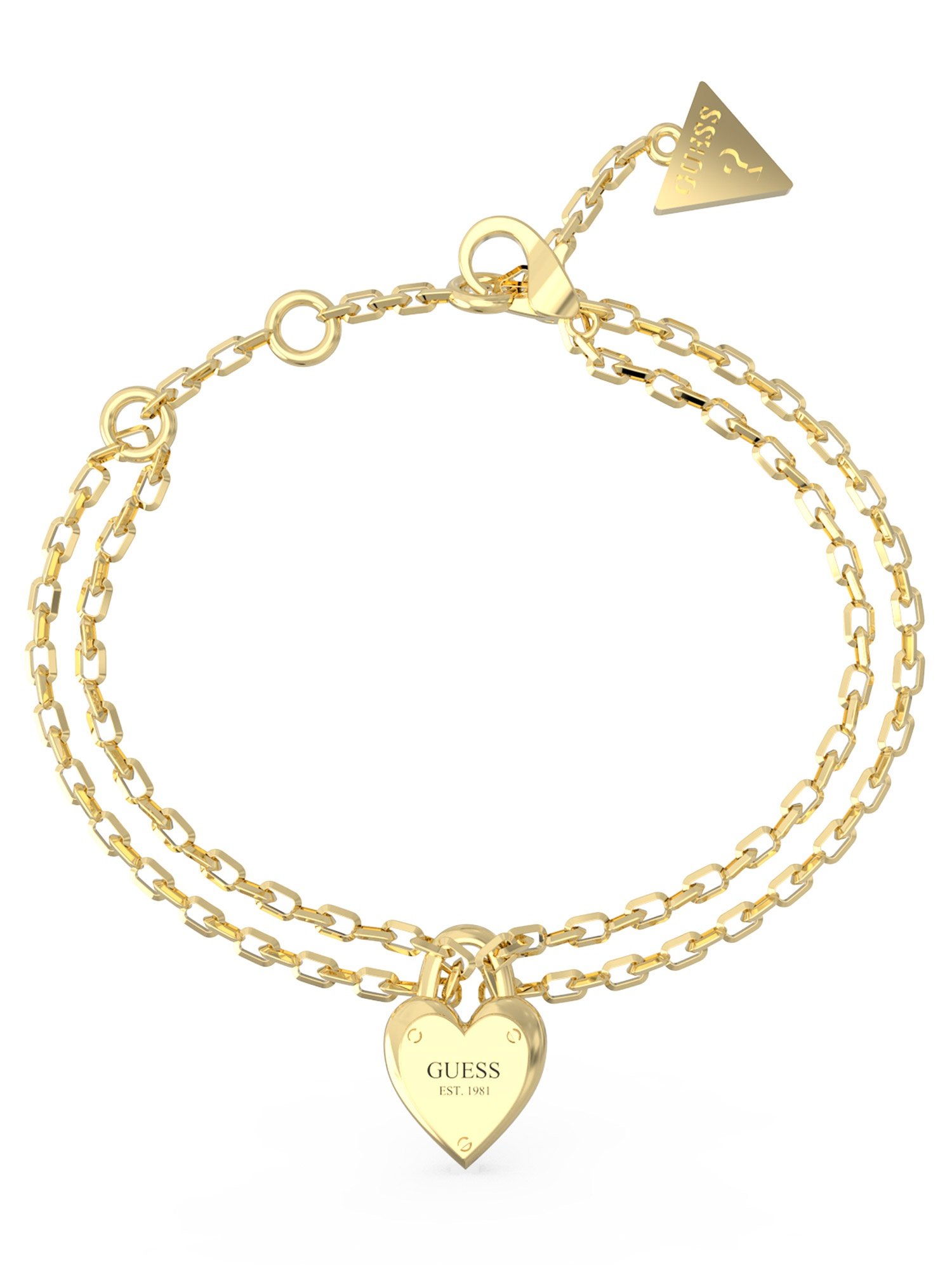 Guess JUBB04211JWYG Damen-Armband Herz-Schloss Goldfarben