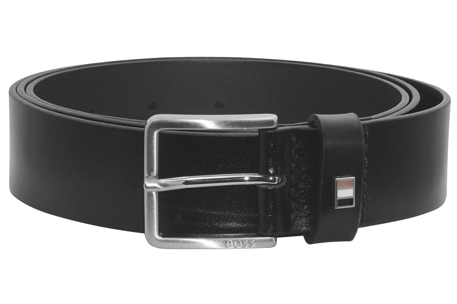 BOSS Men's Belt Black Leather Ther-Flag-E 50486839-001 • uhrcenter
