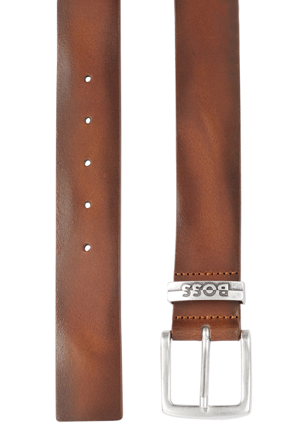 BOSS Men's Belt Medium Brown Leather Jen-loop 50503372-210 • uhrcenter