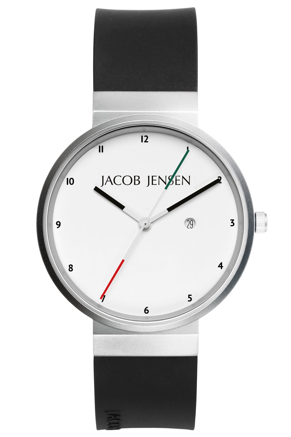 Jacob Jensen 646 Herrenuhr Titan Quarz Schwarz/Weiß